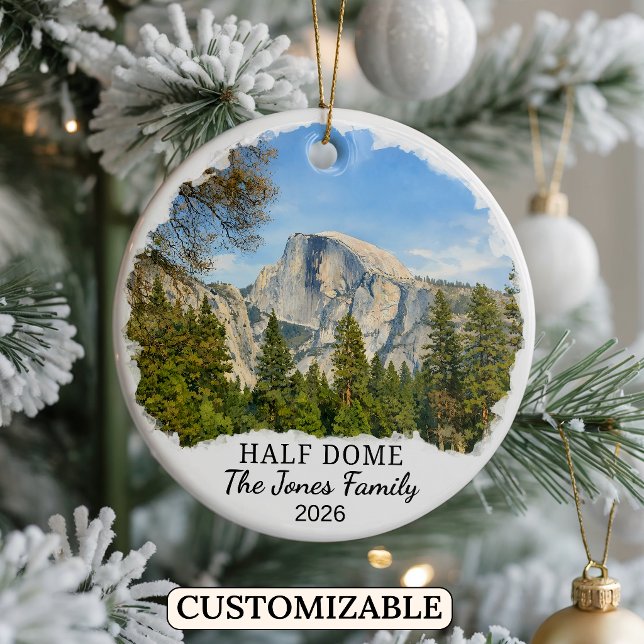 Personalised Yosemite Half Dome, Custom California Ceramic Ornament (Creator Uploaded)