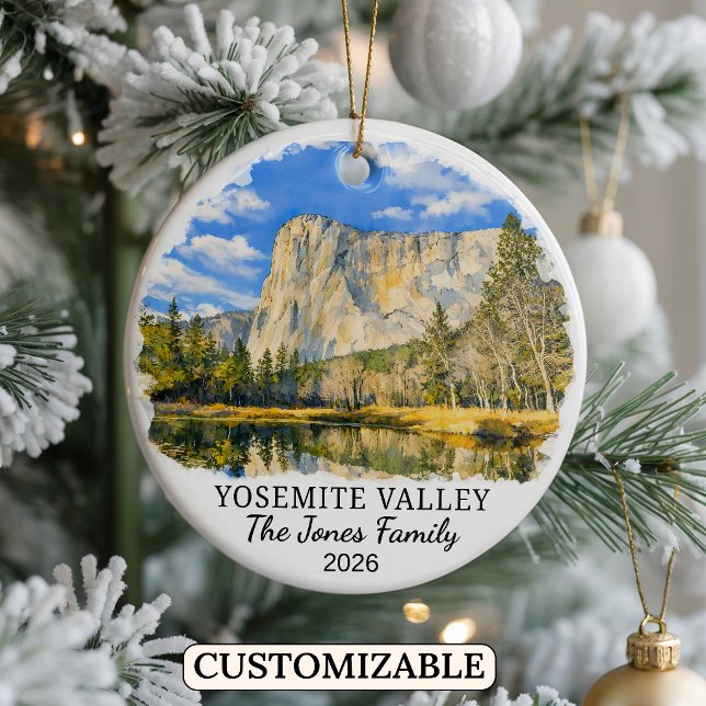 Personalised Yosemite Valley, Custom California Ceramic Ornament (Creator Uploaded)