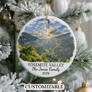 Personalised Yosemite Valley, Custom California Ceramic Ornament