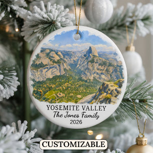 Personalised Yosemite Valley, Custom California Ceramic Ornament
