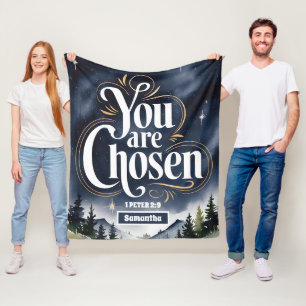 Personalised You Are Chosen Christian Women Fleece Blanket