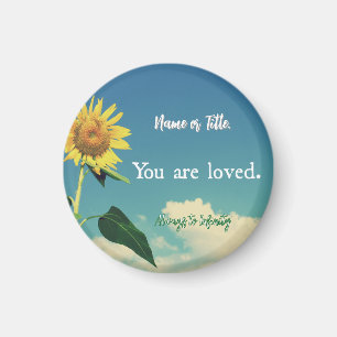 Personalised You are Loved with Sunflower Magnet
