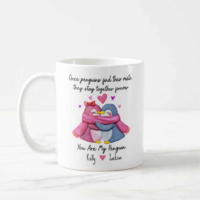Personalised You Are My Penguin Mug For Couple (Left)