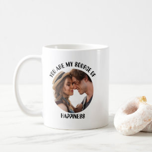 Personalised You Are My Source of Happiness Photo Coffee Mug