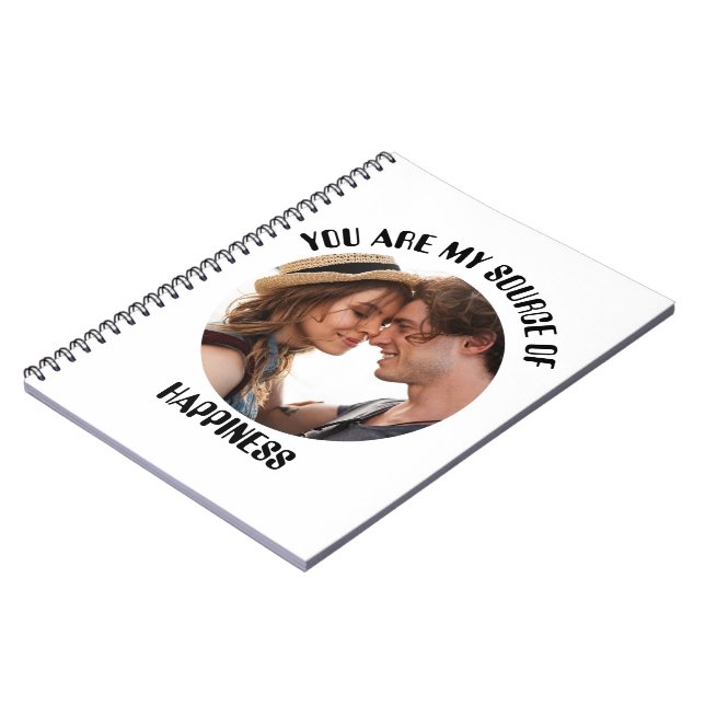 Personalised You Are My Source of Happiness Photo Notebook (Left Side)
