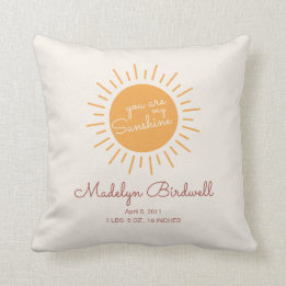 Personalised You are my Sunshine Birth Stat Cushion