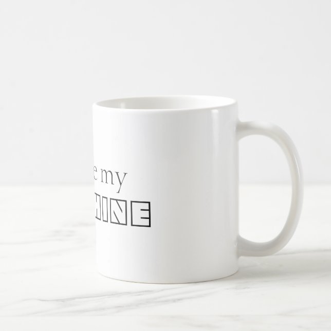 Personalised You are my Sunshine Black & White Coffee Mug (Right)