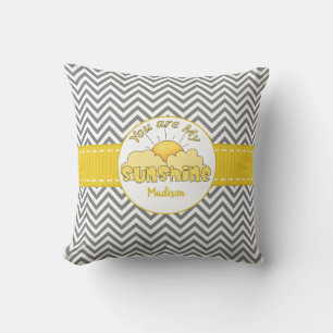 Personalised You Are My Sunshine Chevron Cushion