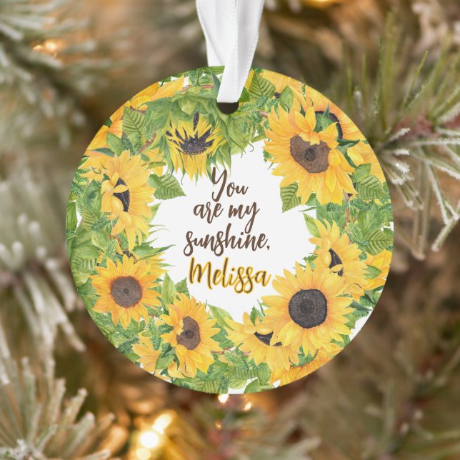 Personalised You are my Sunshine Sunflower Ornament (Tree)