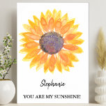 Personalised You Are My Sunshine Sunflower Poster<br><div class="desc">This unique poster is decorated with a yellow watercolor sunflower and the words "You Are My Sunshine." Easily customisable with a name or monogram. To edit further use the Design Tool to change the font, font size, or colour. Because we create our artwork you won't find this exact image from...</div>