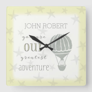 Personalised You Are Our Greatest Adventure Square Wall Clock