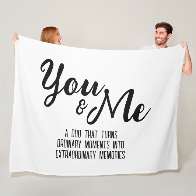 Personalised You & Me Fleece Blanket (In Situ)