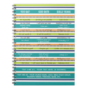 Personalised YOU SAY / GOD SAYS Bible Verses Notebook
