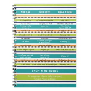 Personalised YOU SAY / GOD SAYS Bible Verses Notebook