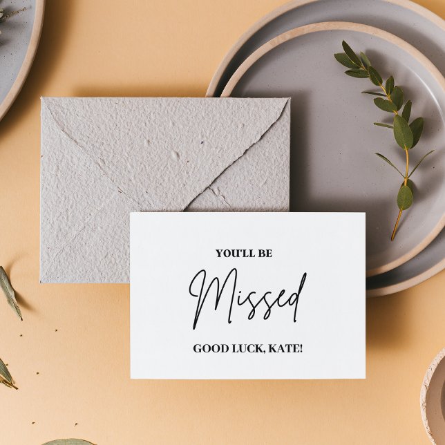 Personalised You'll Be Missed | New Job Good Luck Card (Creator Uploaded)