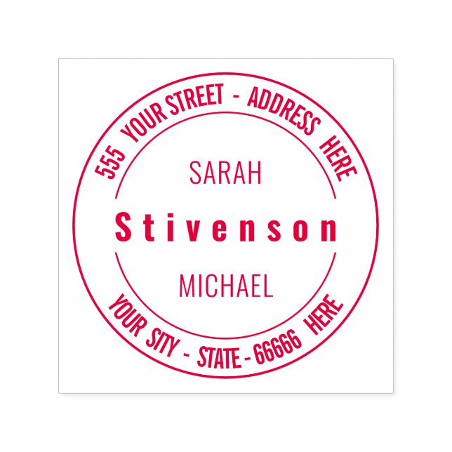 Personalised Your Address Round Self-inking Stamp (Design)