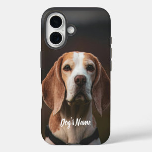 Personalised your Beagle Dog Photo & Name iPhone 16 Case