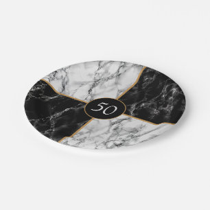 Personalised Your Birthday Paper Plates Marble