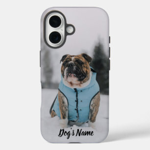 Personalised your Bulldog Photo & Name iPhone 16 Case