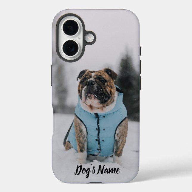 Personalised your Bulldog Photo & Name Case-Mate iPhone Case (Back)