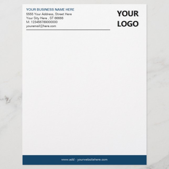 Personalised Your Business Logo Info Letterhead (Front)