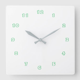 Personalised Your Colours Numbers Font Text Elegan Square Wall Clock