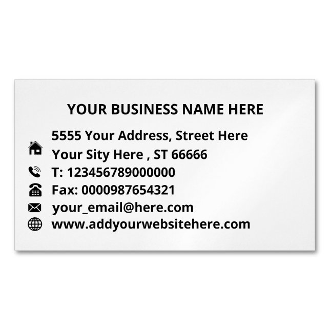 Personalised Your Company Business Card Magnet (Front)
