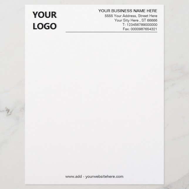 Personalised Your Company Letterhead with Logo (Front)