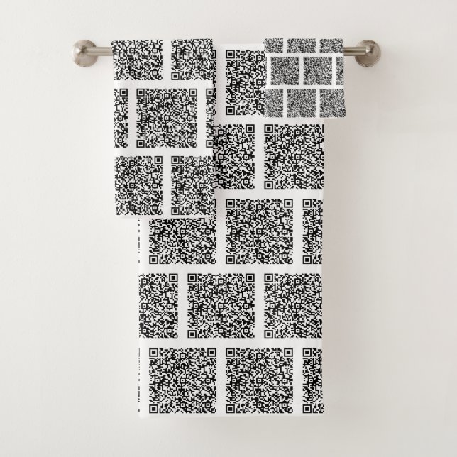 Personalised Your Custom QR Code Bath Towel Set (Insitu)