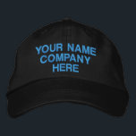 Personalised Your Custom Text Embroidered Hats<br><div class="desc">Choose Fonts and Colours - Design Your Own Personalised Embroidered Hats example with Your Custom Text Branded Promotional Business or Modern Personal Baseball Caps Gifts Accessories ( Choose Hat Style ) - Add Your Text - Name - Company / Number / Letter / Slogan - Tagline / or Website ,...</div>