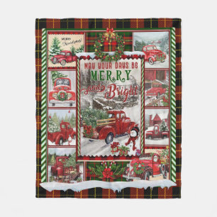 Personalised Your Day Merry And Bright, Christmas Fleece Blanket