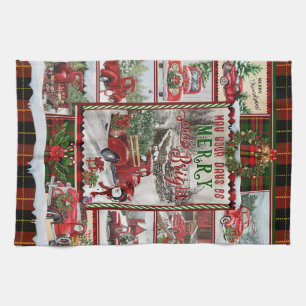 Personalised Your Day Merry And Bright, Christmas Tea Towel