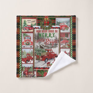 Personalised Your Day Merry And Bright, Christmas Wash Cloth