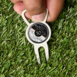 Personalised Your Design Divot Tool Ball Marker<br><div class="desc">Divot Tools Bottle Opener with Magnetic Golf Ball Markers with Personalised Black White Marble Stone MIGNED Design - Add Your Years - Age / or Letter / Number / Logo / More - with Customisation tool ! Good Luck - Br Happy :)</div>