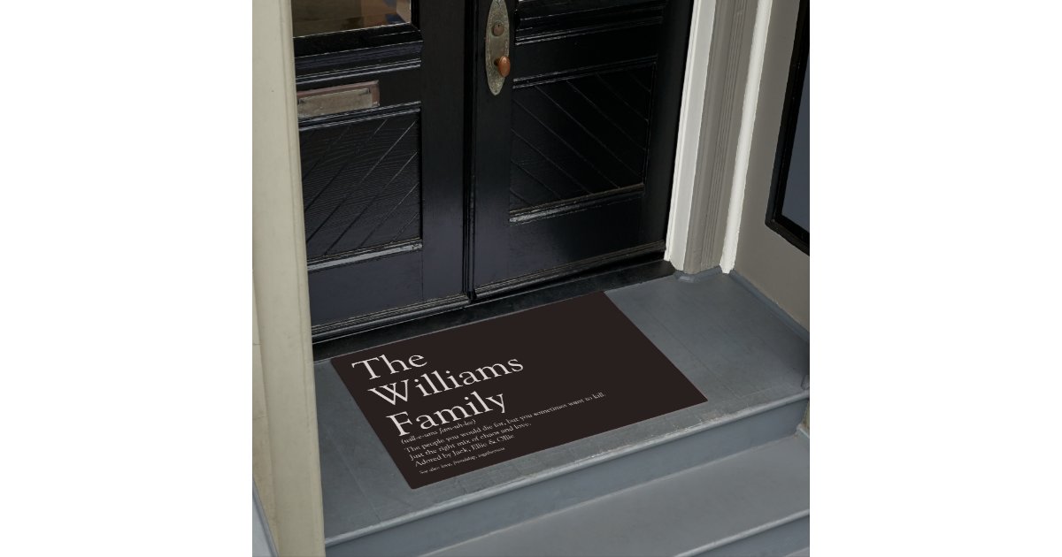 Personalised Your Family Definition Doormat Zazzle