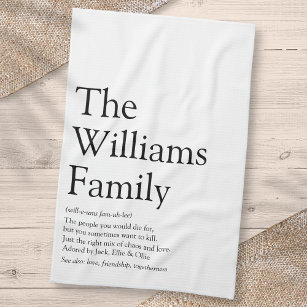 Personalised Your Family Definition Tea Towel