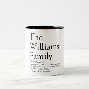Personalised Your Family definition Two-Tone Coffee Mug