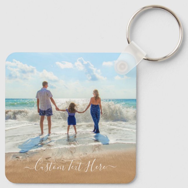 Personalised Your Family Photo Keychain with Text (Back)