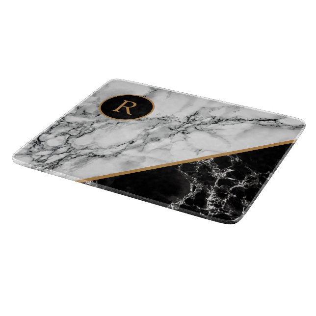 Personalised Your Letter Marble Cutting Board (Corner)