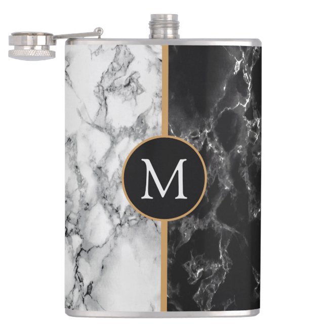 Personalised Your Letter Marble Flask (Opened)
