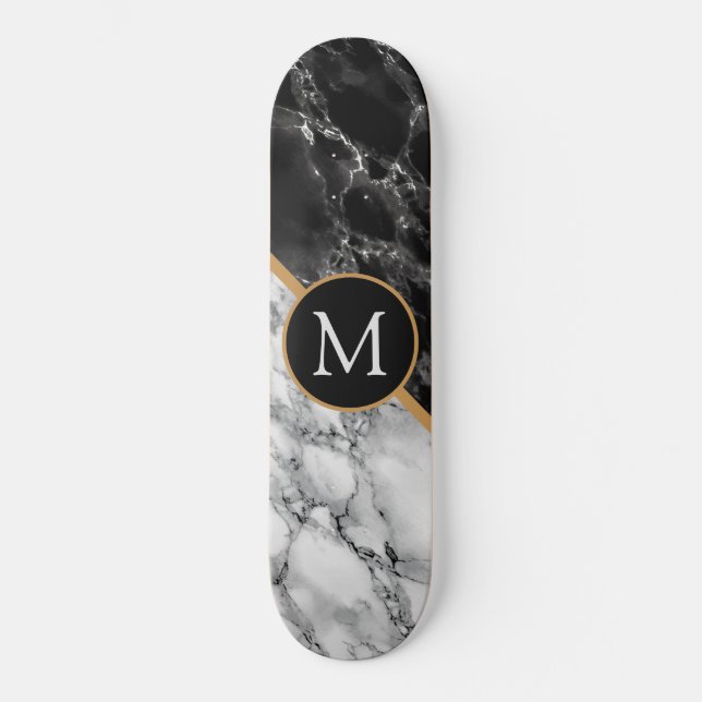 Personalised Your Letter Skateboard Marble Stone (Front)