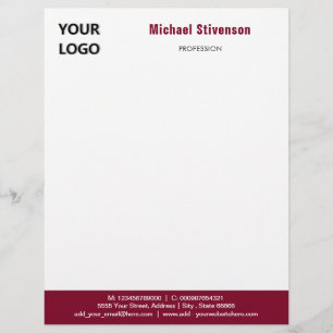 Personalised Your Logo Name Text Info Letterhead