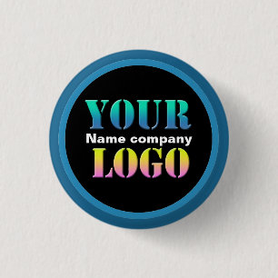 Personalised your logo text space name company edi 3 cm round badge