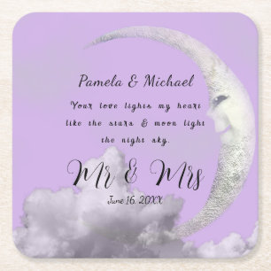 Personalised Your Love Lights MY Heart Square Paper Coaster