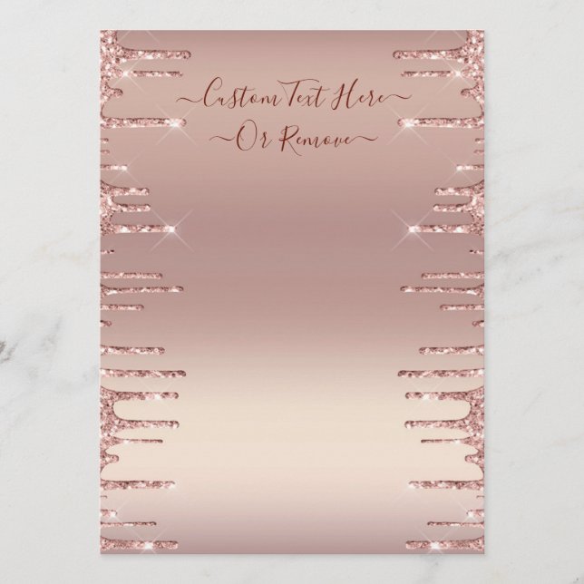Personalised Your Menu Rose Gold Blush Glitter (Front)