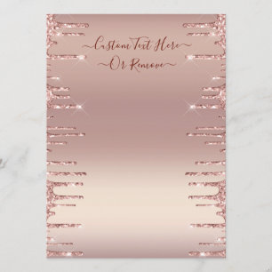 Personalised Your Menu Rose Gold Blush Glitter