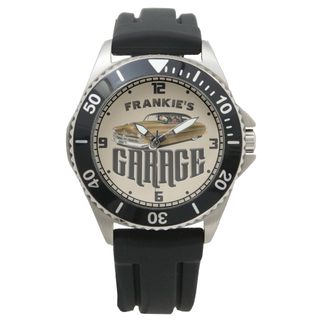 Personalised YOUR NAME 1950 Mercury Merc Garage Watch (Front)