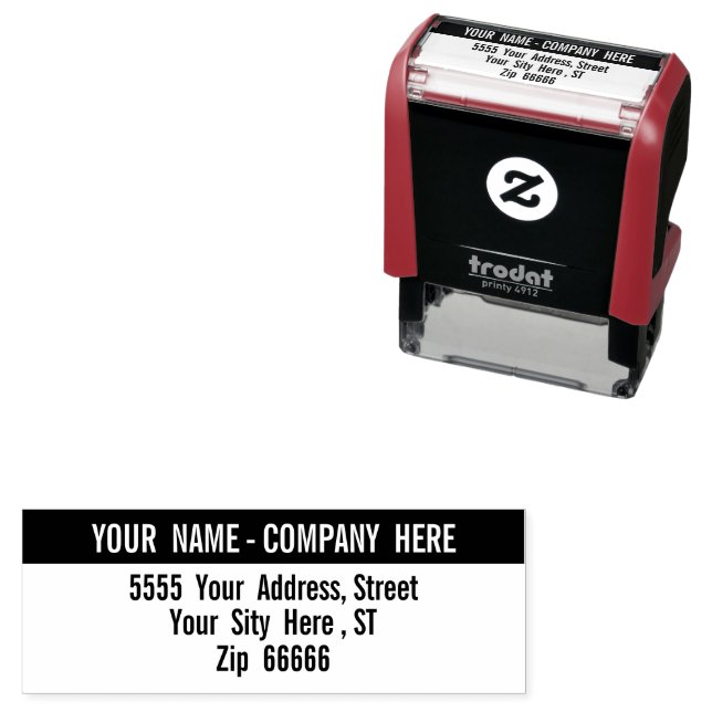 Personalised Your Name Address Self-inking Stamp (In Situ)
