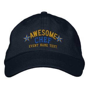 Personalised Your Name Awesome Chef Embroidery Embroidered Hat
