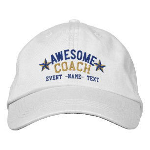 Personalised Your Name Awesome Coach Embroidery Embroidered Hat
